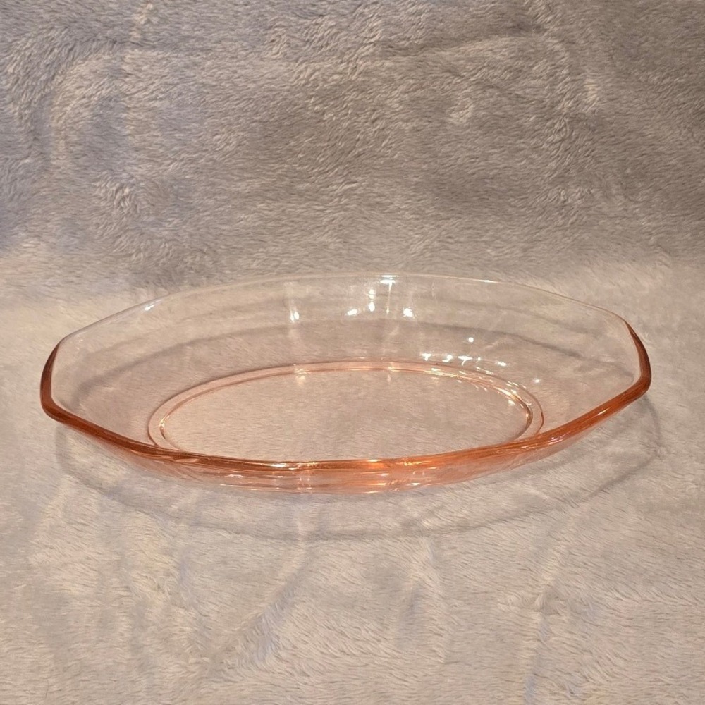 Vintage Pink Depression Glass‎ Oval Platter 8.75"
